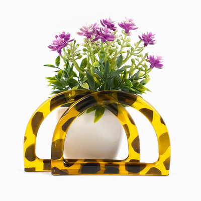 2/5 τμχ Deepeel 12cm Σχήμα D Τσάντα Πλαστική λαβή Μόδα Γυναικεία Πορτοφόλι Πλαίσιο Υφαντή-τσάντα Ανταλλακτικές λαβές Αξεσουάρ υλικού