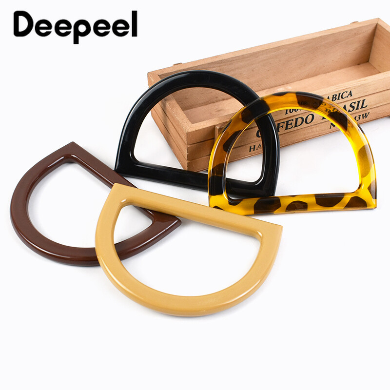 2/5 τμχ Deepeel 12cm Σχήμα D Τσάντα Πλαστική λαβή Μόδα Γυναικεία Πορτοφόλι Πλαίσιο Υφαντή-τσάντα Ανταλλακτικές λαβές Αξεσουάρ υλικού