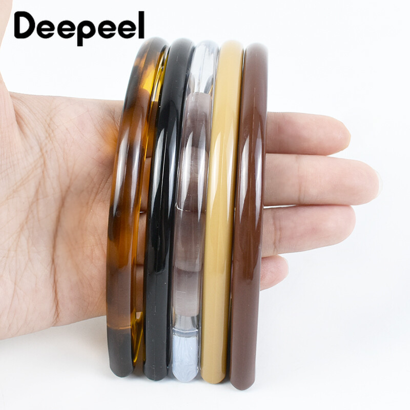 2/5 τμχ Deepeel 12cm Σχήμα D Τσάντα Πλαστική λαβή Μόδα Γυναικεία Πορτοφόλι Πλαίσιο Υφαντή-τσάντα Ανταλλακτικές λαβές Αξεσουάρ υλικού