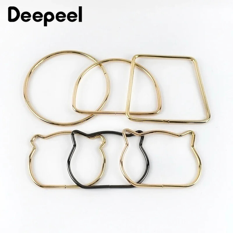 Χειροποίητα αξεσουάρ για τσάντες 1/2Pc Στρογγυλή λαβή τσάντας σε σχήμα D με μεταλλικό δαχτυλίδι Χειροποίητα αξεσουάρ για τσάντες