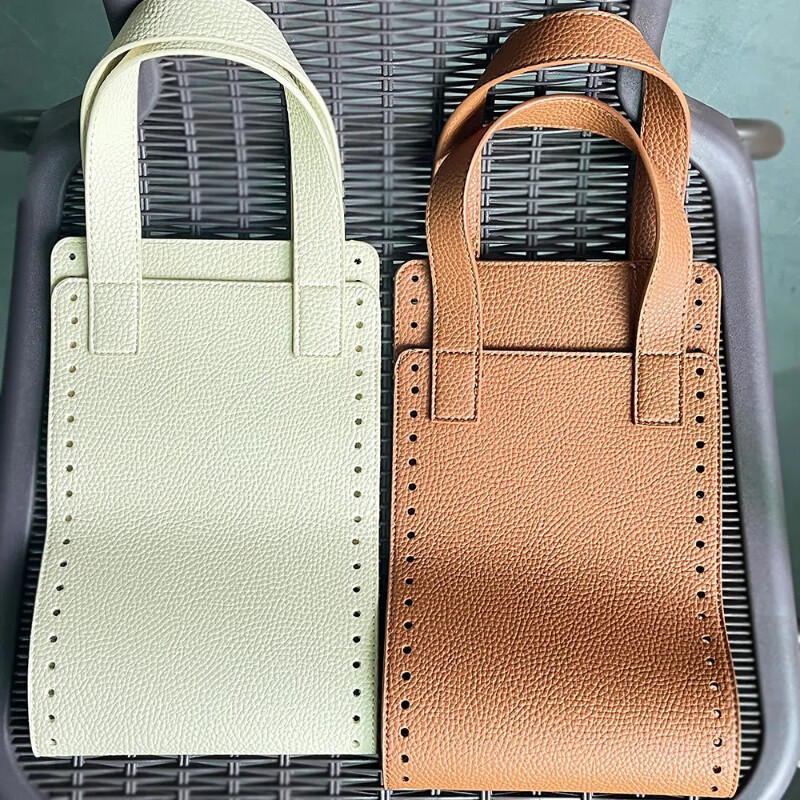 Bricolaj tricotat croșetat geantă de mână geantă de umăr Accesorii de cusut pentru fundul PU Mânere pentru confecţionarea pungilor croşetate manual pentru genţi