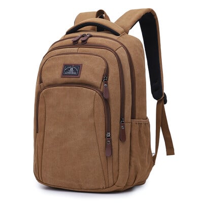 Plátenný batoh pre mužov, outdoorový kempingový batoh, mužský mládežnícky khaki nepremokavý cestovný batoh, denný pracovný batoh, armádna zelená, sivá