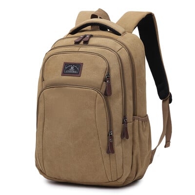 Plátenný batoh pre mužov, outdoorový kempingový batoh, mužský mládežnícky khaki nepremokavý cestovný batoh, denný pracovný batoh, armádna zelená, sivá