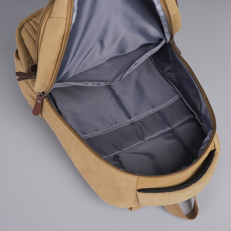 Plátenný batoh pre mužov, outdoorový kempingový batoh, mužský mládežnícky khaki nepremokavý cestovný batoh, denný pracovný batoh, armádna zelená, sivá