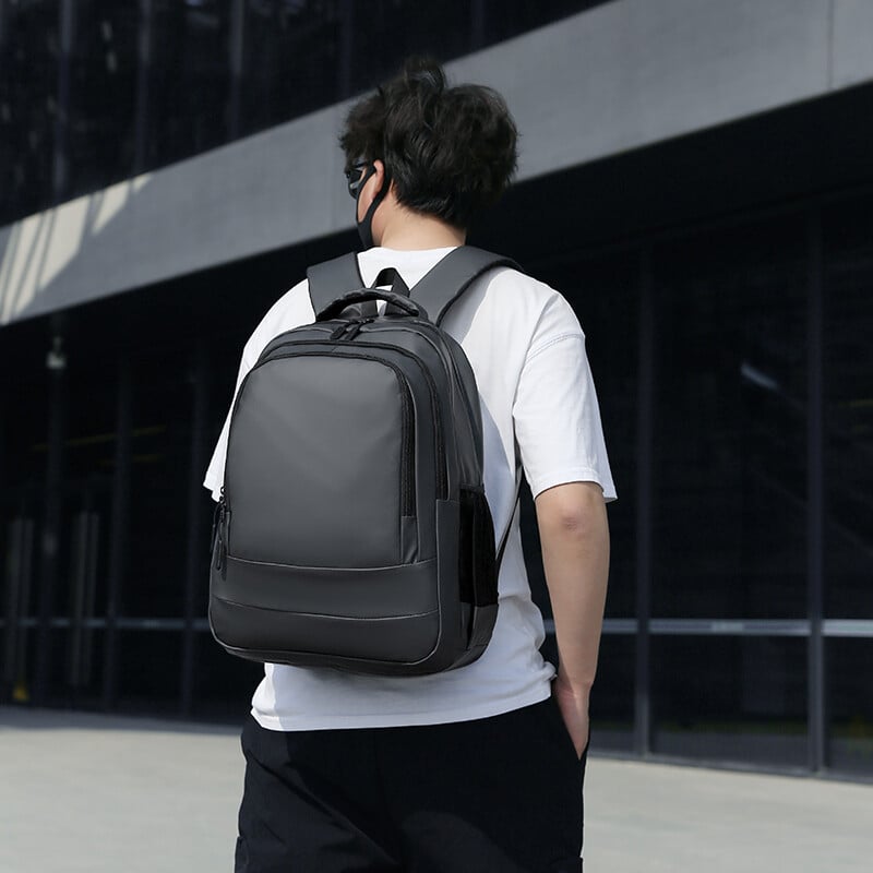 Čierny batoh pre mužov, nový minimalistický ležérny biznis batoh na notebook, mládežnícky študentský batoh, sivá víkendová cestovná taška pre mužov