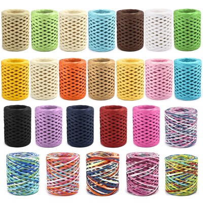 100M természetes raffia szalmafonal kötéshez horgolt papírszálak barát papírfonal barkácsolás, kézzel készített nyári napkalapos strandtáska