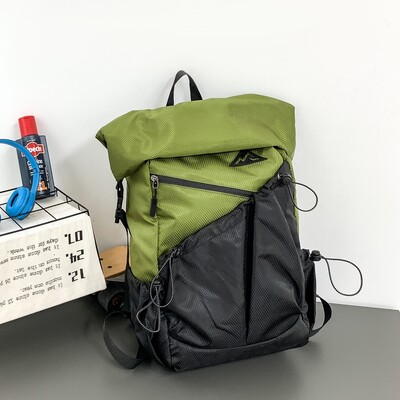 Divatos VC, kontrasztos színű férfi hátizsák Divatos, könnyű nylon diák iskolai hátizsák méretezhető utazótáska