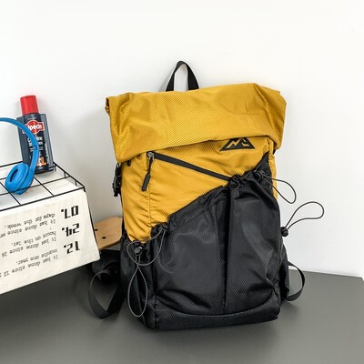 Divatos VC, kontrasztos színű férfi hátizsák Divatos, könnyű nylon diák iskolai hátizsák méretezhető utazótáska