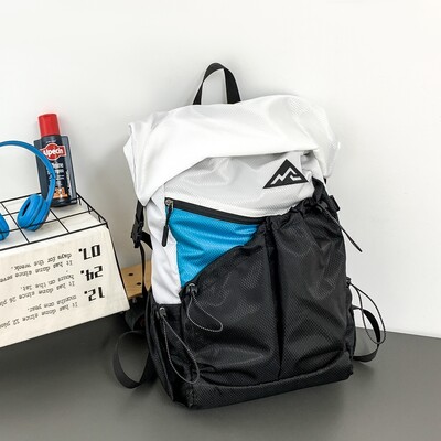 Divatos VC, kontrasztos színű férfi hátizsák Divatos, könnyű nylon diák iskolai hátizsák méretezhető utazótáska