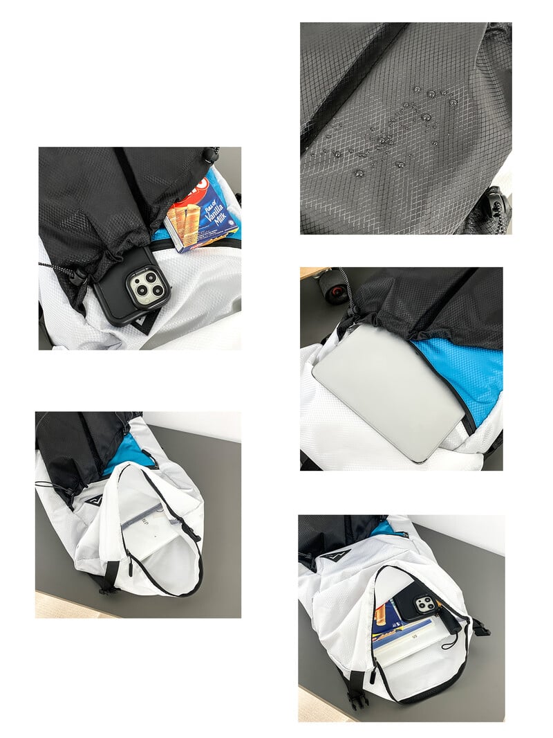 Divatos VC, kontrasztos színű férfi hátizsák Divatos, könnyű nylon diák iskolai hátizsák méretezhető utazótáska