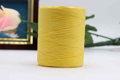 180M/ρολό Βαμβακερό νήμα Raffia για πλέξιμο στο χέρι Καλοκαιρινά καπέλα Τσάντες πλεκτό βελονάκι DIY Χειροποίητο νήμα πλεκτό χειροτεχνίας