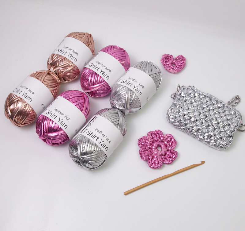 100 g/rola Metalna tkanina Pređa za DIY torbe Cipele Pletenje Heklanje Ravna imitacija kože Sjajna pređa za majice Konac