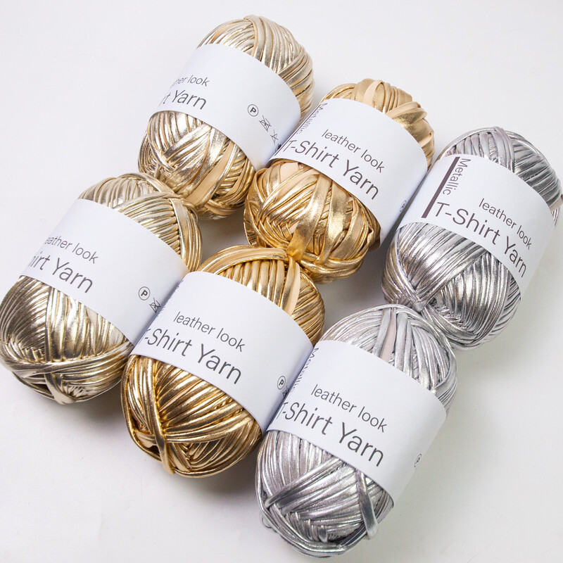100 g/rola Metalna tkanina Pređa za DIY torbe Cipele Pletenje Heklanje Ravna imitacija kože Sjajna pređa za majice Konac