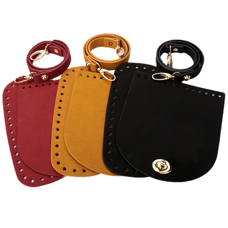 8 spalvų 4 vnt./rinkinys Dirbtinės odos pečių krepšio apatinės juostelės pakaitalas, skirtas mezgimo nerti rankinės siuvimo priedai