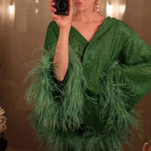 Stil Femei Seturi de decorațiuni elegante cu pene de primăvară cu guler în picioare Bluză cu nasturi Cămăși Pantaloni cu picioare largi Ținute Costum solid de toamnă Y2k