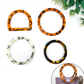 Αντικατάσταση χειρολαβής Πλεκτή τσάντα Τσάντα παραλίας DIY Αξεσουάρ Ρητίνη Μοτίβο στρογγυλής τσάντας σχήματος D Λαβή για λουριά χειροτεχνίας τσάντας