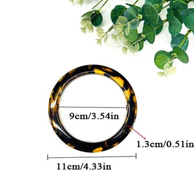 Αντικατάσταση χειρολαβής Πλεκτή τσάντα Τσάντα παραλίας DIY Αξεσουάρ Ρητίνη Μοτίβο στρογγυλής τσάντας σχήματος D Λαβή για λουριά χειροτεχνίας τσάντας