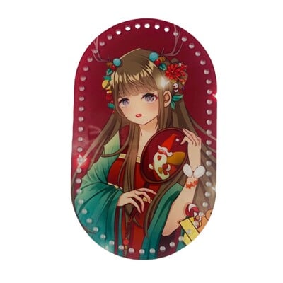 25*15cm ovális 1 db Retro virággal nyomtatott akril táska alap barkács kötéshez horgolt táska kézitáska betét párna alátét alsó formázó