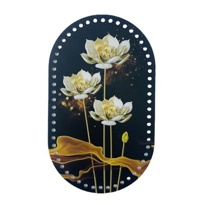 25*15cm ovális 1 db Retro virággal nyomtatott akril táska alap barkács kötéshez horgolt táska kézitáska betét párna alátét alsó formázó