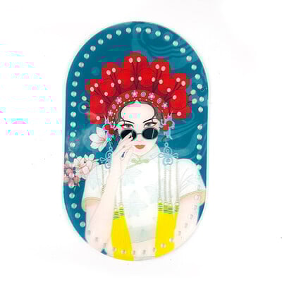 25*15cm ovális 1 db Retro virággal nyomtatott akril táska alap barkács kötéshez horgolt táska kézitáska betét párna alátét alsó formázó