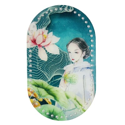 25*15cm ovális 1 db Retro virággal nyomtatott akril táska alap barkács kötéshez horgolt táska kézitáska betét párna alátét alsó formázó