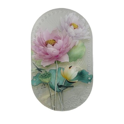 25*15cm ovális 1 db Retro virággal nyomtatott akril táska alap barkács kötéshez horgolt táska kézitáska betét párna alátét alsó formázó