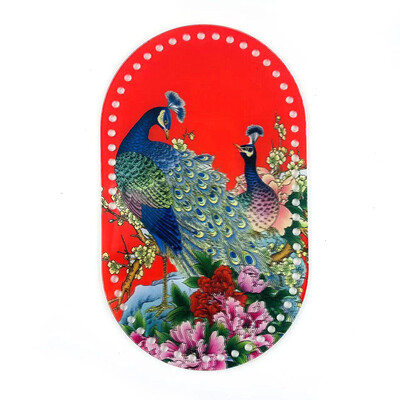 25*15cm ovális 1 db Retro virággal nyomtatott akril táska alap barkács kötéshez horgolt táska kézitáska betét párna alátét alsó formázó