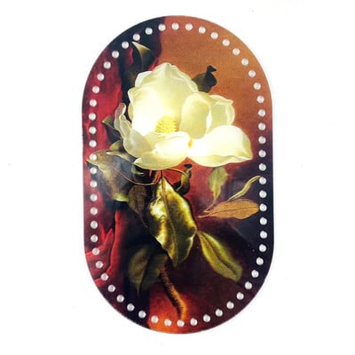 25*15cm ovális 1 db Retro virággal nyomtatott akril táska alap barkács kötéshez horgolt táska kézitáska betét párna alátét alsó formázó