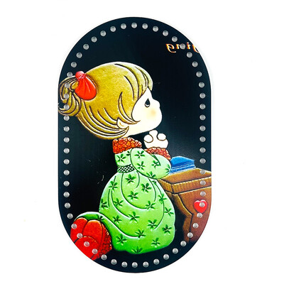 25*15cm ovális 1 db Retro virággal nyomtatott akril táska alap barkács kötéshez horgolt táska kézitáska betét párna alátét alsó formázó