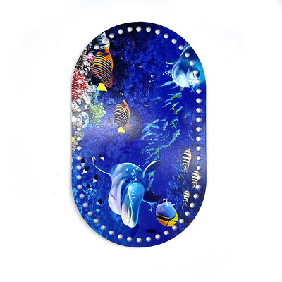 25*15cm ovális 1 db Retro virággal nyomtatott akril táska alap barkács kötéshez horgolt táska kézitáska betét párna alátét alsó formázó