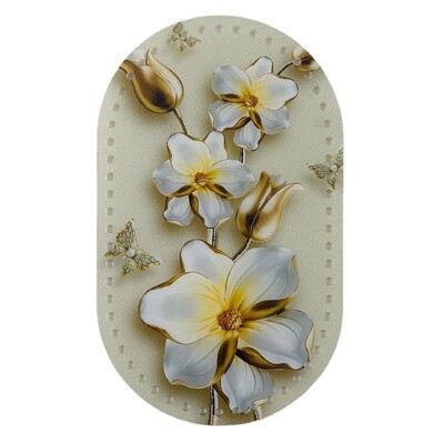 25*15cm ovális 1 db Retro virággal nyomtatott akril táska alap barkács kötéshez horgolt táska kézitáska betét párna alátét alsó formázó