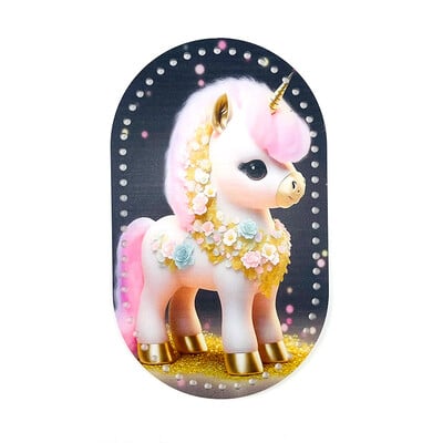 25*15cm ovális 1 db Retro virággal nyomtatott akril táska alap barkács kötéshez horgolt táska kézitáska betét párna alátét alsó formázó