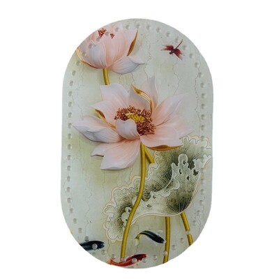 25*15cm ovális 1 db Retro virággal nyomtatott akril táska alap barkács kötéshez horgolt táska kézitáska betét párna alátét alsó formázó