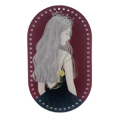 25*15cm ovális 1 db Retro virággal nyomtatott akril táska alap barkács kötéshez horgolt táska kézitáska betét párna alátét alsó formázó