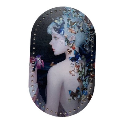 25*15cm ovális 1 db Retro virággal nyomtatott akril táska alap barkács kötéshez horgolt táska kézitáska betét párna alátét alsó formázó