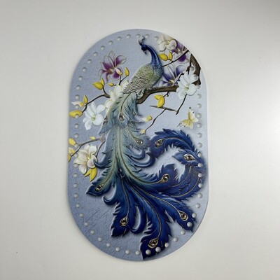 25*15cm ovális 1 db Retro virággal nyomtatott akril táska alap barkács kötéshez horgolt táska kézitáska betét párna alátét alsó formázó