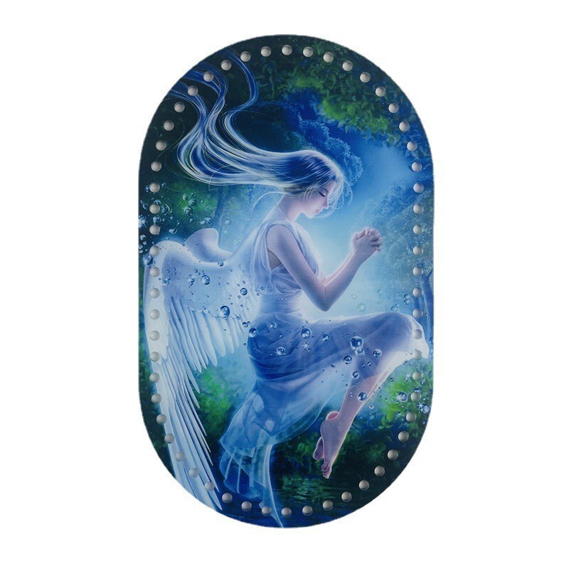 25*15cm ovális 1 db Retro virággal nyomtatott akril táska alap barkács kötéshez horgolt táska kézitáska betét párna alátét alsó formázó