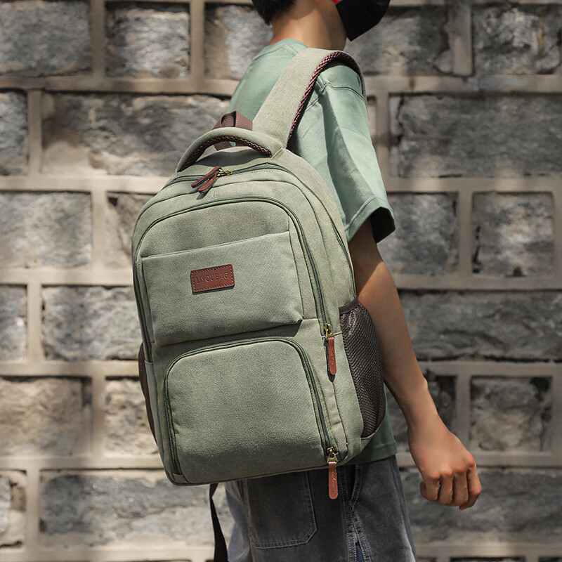 Khaki hátizsák férfiaknak 2024 kültéri utazási hátizsák vászon tini sport lovaglás hátizsákok hegymászó táskák férfi hadsereg zöld