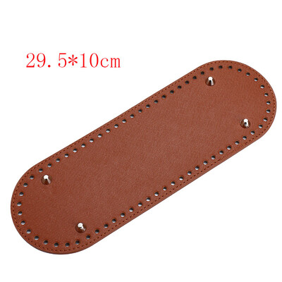 29,5*10 cm, kézzel készített ovális alsó kötött táskához PU bőr kopásálló kiegészítők alsó rész lyukakkal barkácsolt horgolt táska alja