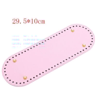 29,5*10 cm, kézzel készített ovális alsó kötött táskához PU bőr kopásálló kiegészítők alsó rész lyukakkal barkácsolt horgolt táska alja