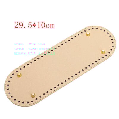 29,5*10 cm, kézzel készített ovális alsó kötött táskához PU bőr kopásálló kiegészítők alsó rész lyukakkal barkácsolt horgolt táska alja