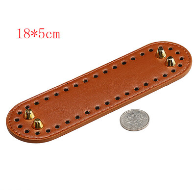 29,5*10 cm, kézzel készített ovális alsó kötött táskához PU bőr kopásálló kiegészítők alsó rész lyukakkal barkácsolt horgolt táska alja