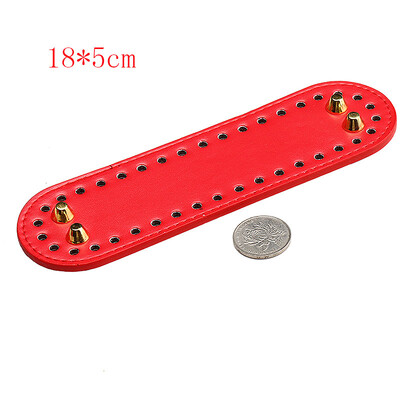 29,5*10 cm, kézzel készített ovális alsó kötött táskához PU bőr kopásálló kiegészítők alsó rész lyukakkal barkácsolt horgolt táska alja
