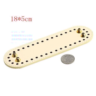 29,5*10 cm, kézzel készített ovális alsó kötött táskához PU bőr kopásálló kiegészítők alsó rész lyukakkal barkácsolt horgolt táska alja