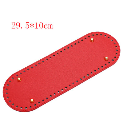 29,5*10 cm, kézzel készített ovális alsó kötött táskához PU bőr kopásálló kiegészítők alsó rész lyukakkal barkácsolt horgolt táska alja