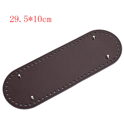 29,5*10 cm, kézzel készített ovális alsó kötött táskához PU bőr kopásálló kiegészítők alsó rész lyukakkal barkácsolt horgolt táska alja