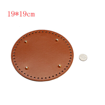 29,5*10 cm, kézzel készített ovális alsó kötött táskához PU bőr kopásálló kiegészítők alsó rész lyukakkal barkácsolt horgolt táska alja