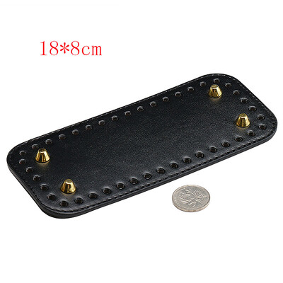 29,5*10 cm, kézzel készített ovális alsó kötött táskához PU bőr kopásálló kiegészítők alsó rész lyukakkal barkácsolt horgolt táska alja