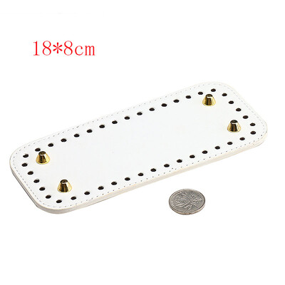 29,5*10 cm, kézzel készített ovális alsó kötött táskához PU bőr kopásálló kiegészítők alsó rész lyukakkal barkácsolt horgolt táska alja