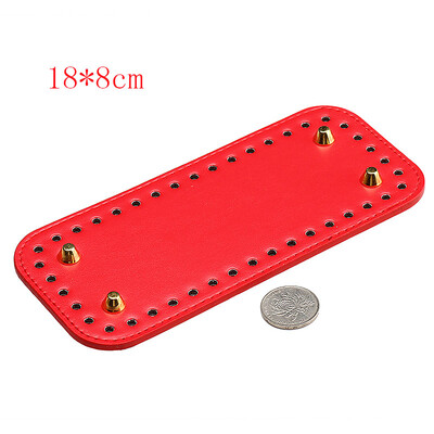 29,5*10 cm, kézzel készített ovális alsó kötött táskához PU bőr kopásálló kiegészítők alsó rész lyukakkal barkácsolt horgolt táska alja